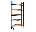 Bibliotheksregal 200 cm hoch, 101x32 cm (B/T) einseitig, 5 Böden,