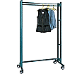 Garderobenständer, fahrbar, Höhe 190 cm, 180 cm breit, mit Kleiderstange, aus der Kategorie Garderobenständer