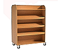 Bücherwagen, 160 cm hoch, 120x64 cm (B/T), doppelseitig, 5 Böden je Seite aus der Kategorie Rollwagen & Transportwagen