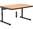 Schultisch, Kufenform, 120x80 cm (B/T), höhenverstellbar, offener Blechkabelkanal