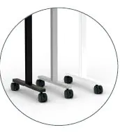 1 Paar Halter für Raumteiler AKUSTIX pulverbeschichtet, auf Rollen mit Feststeller, RAL 9006  aus der Kategorie Raumteiler