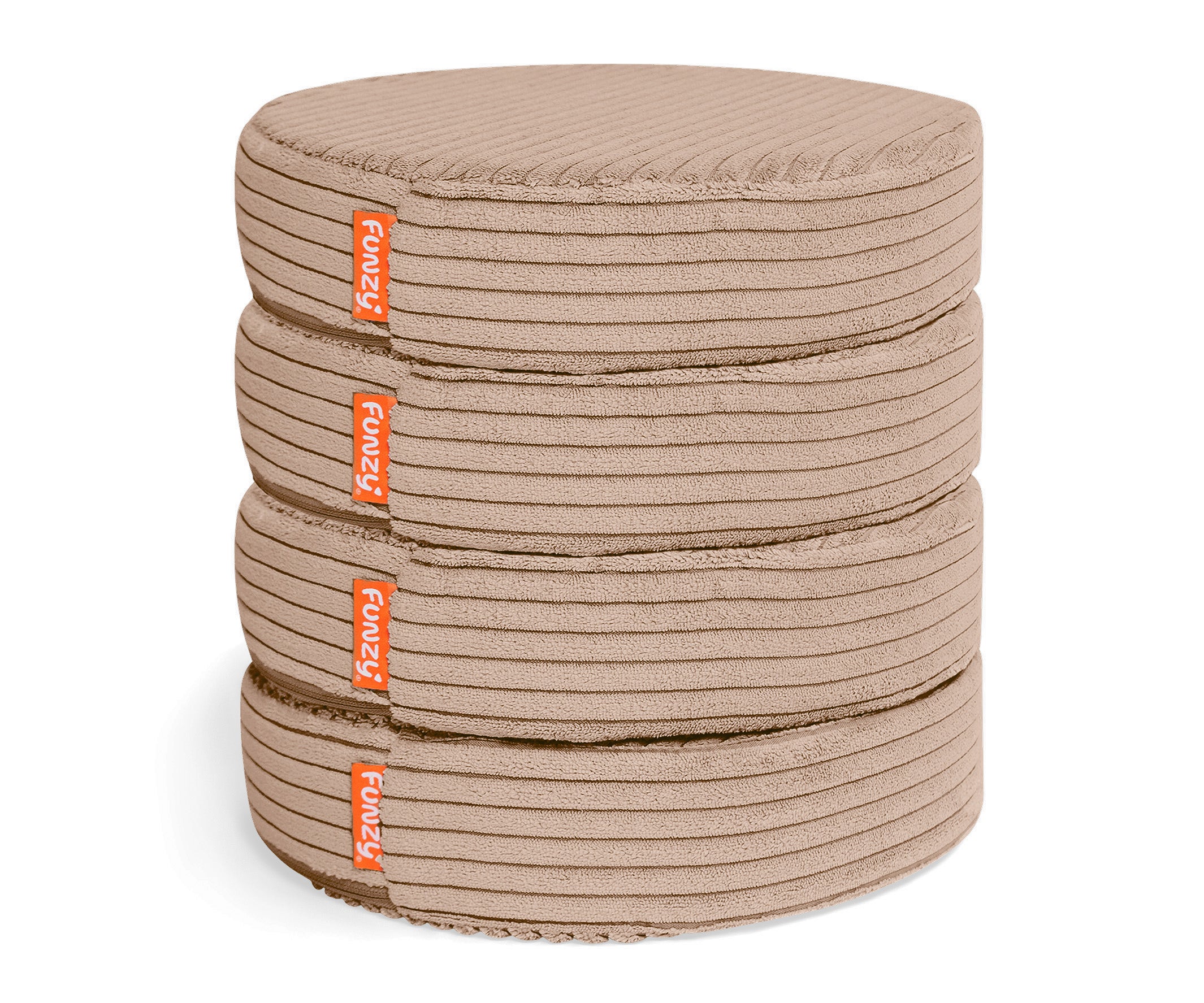Funzy Buttons Ø 32cm, Höhe 7cm, Set aus 12 runden Spiel- und Sitzkissen mit Cordbezug aus der Kategorie Polstermöbel