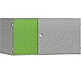 Aufsatzschrank für Notebook-Ladestation, Höhe 40 cm, 80x50 (B/T), kleine Tür links, aus der Kategorie Funktionale Tische