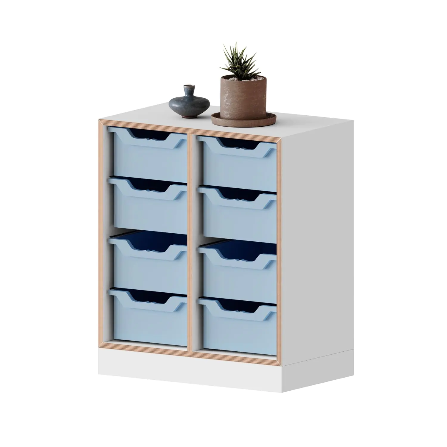 qickly® Regal, 2 OH, 8 große Ergo Tray Boxen, B/H/T: 70,1x74,3x42,6 cm aus der Kategorie Regale Schnelllieferprogramm