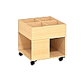 Bücherwagen,  72 cm hoch, 60x60 cm (B/T),  6 Fächer,