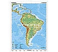 Wandkarte Südamerika, physisch, 140x190 cm, aus der Kategorie Wandkarten Amerika