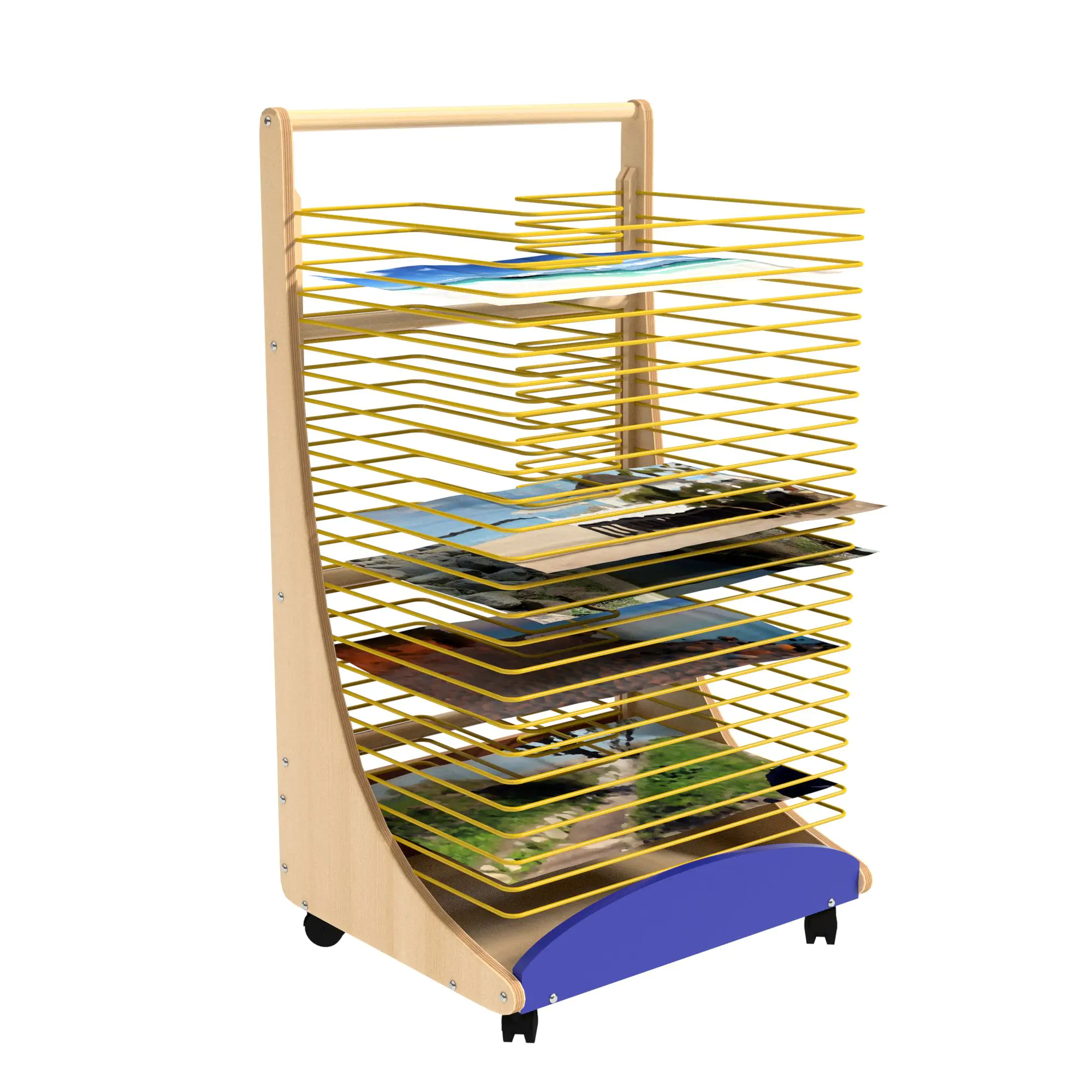 Bildertrockenwagen,  84 cm hoch,  36x34 cm (B/T), 25 Trockengitter, aus der Kategorie Bilderwagen