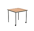 Quadrattisch,  80x80 cm (B/T), 72 cm hoch, fahrbar (2 Füße mit Rollen),