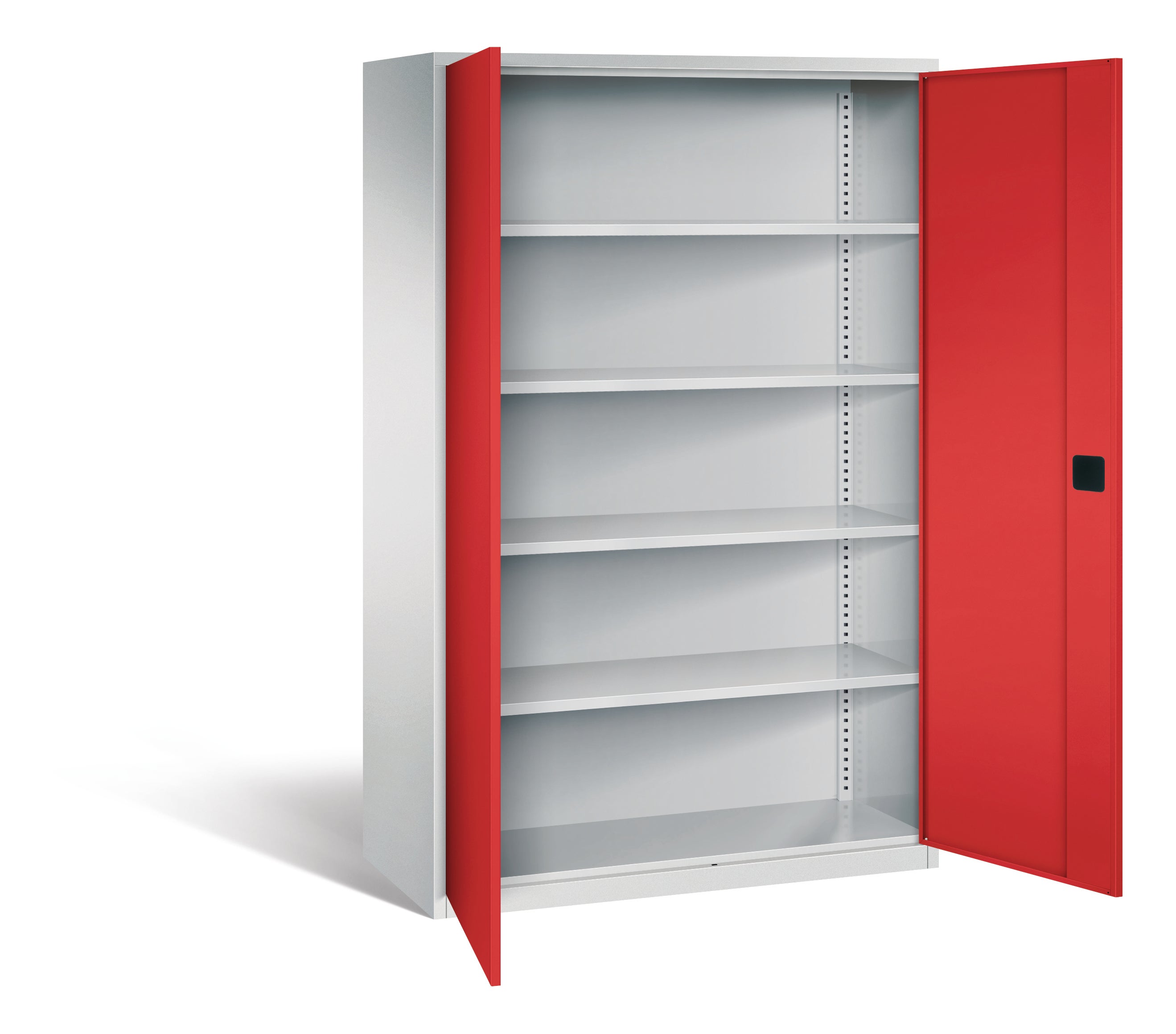 Stahl-Drehtüren-Schrank, 195 cm hoch, 120x50 cm (B/T), 4 Böden, aus der Kategorie Stahl-Schränke mit Dreh-Türen