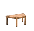 Trapeztisch, 120x60 cm (B/T), 46 cm hoch, Buche-Massivholzgestell mit gerader Zarge Wechselgleiter