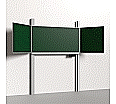 Pylonen-Klapptafel, 200x100 cm, Flügel: 100x100 cm, Stahlemaille grün, aus der Kategorie Pylonen Klapp-Schiebe-Tafeln