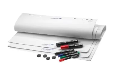 Flipchart Starter-Set, Inhalt: 5x Blöcke, 8x Marker XL, 10x Magnete rund, aus der Kategorie Flipcharts