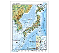 Wandkarte Japan und Korea, physisch, 120x160 cm,