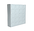 Handyfachschrank aus Stahl,  78 cm hoch,  75x20 cm (B/T), 20 nummerierte Handyfächer,