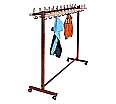 Garderobenständer Höhe 180 cm, fahrbar, 100 cm breit, 24 Haken aus der Kategorie Garderobenständer