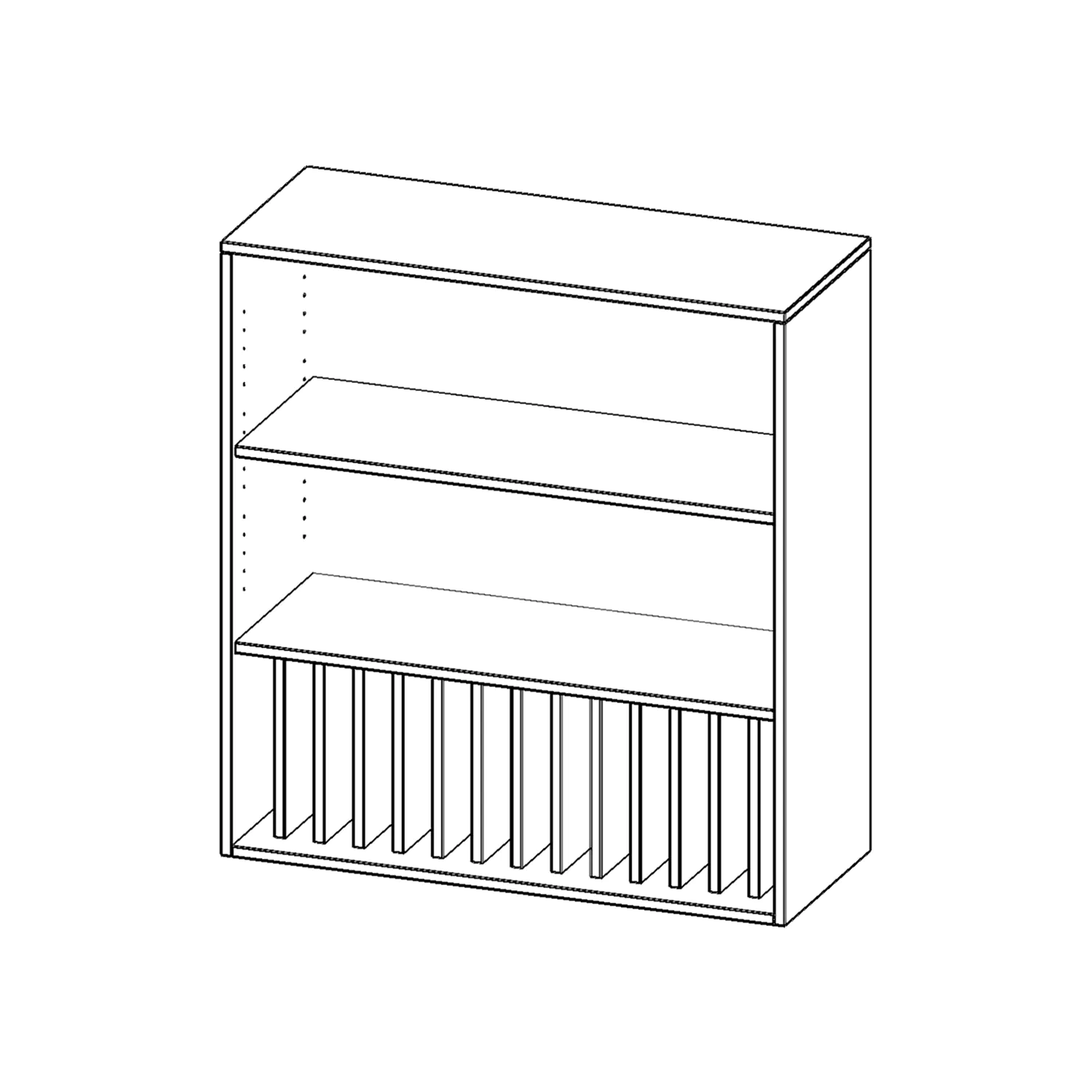 Aufsatz für Klassenbücher, 3 OH, 1 Reihe für 14 Klassenbücher, B/H/T 100x108x40cm aus der Kategorie Schränke allgemein