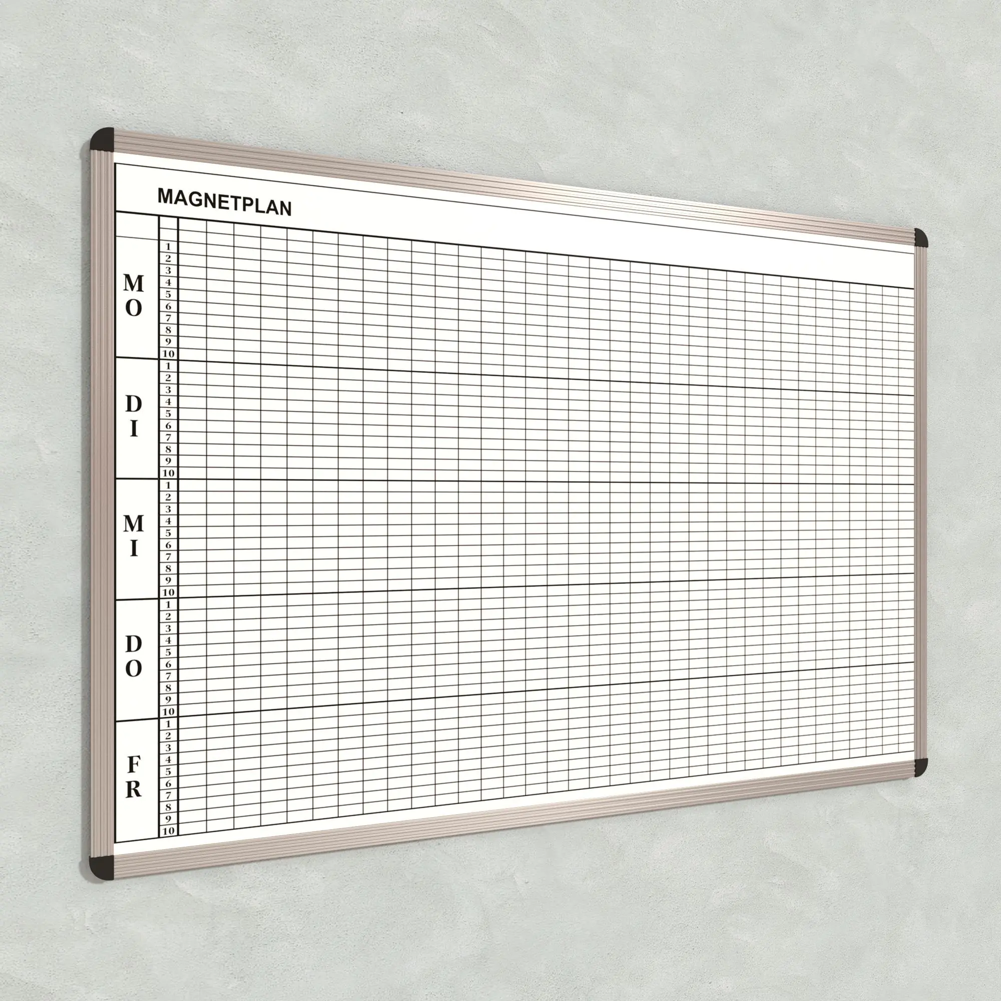 Klassen-Plantafel, 10 Stunden Mo-Fr, für 35 Klassen, 103x157 cm, aus der Kategorie Klassenplan-Tafeln 10h
