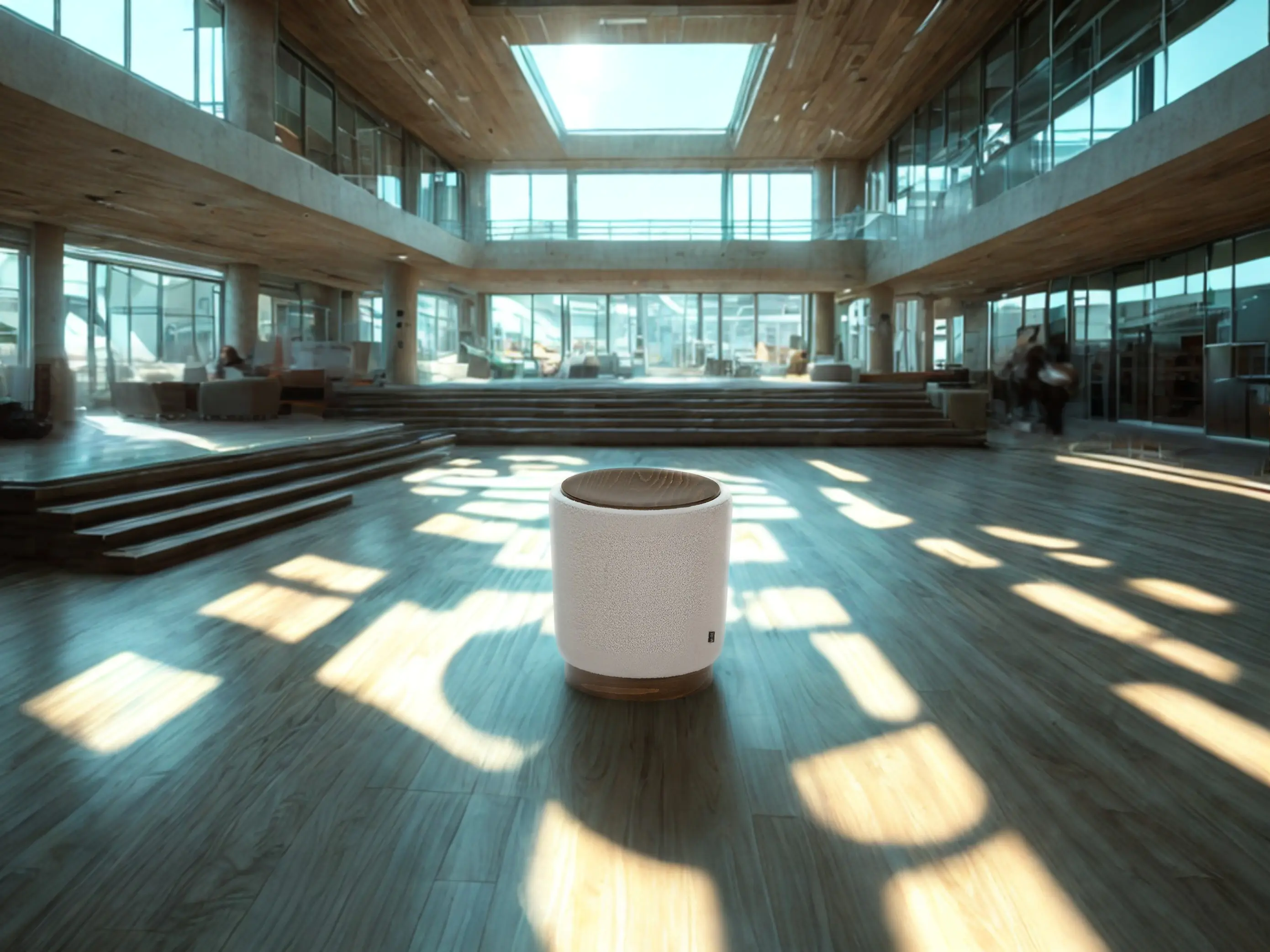 Pouf, Hocker, B/H/T: 45x45x45cm, mit Holzsitz aus der Kategorie Hocker