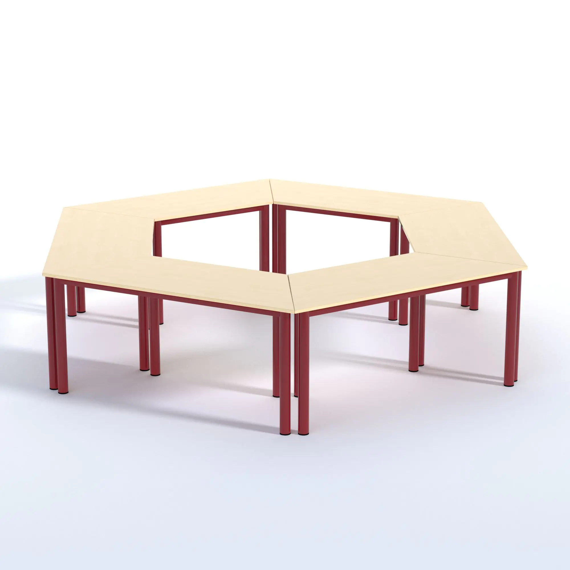 Trapeztisch-Set Flexibel, bestehend aus 6x Trapeztischen 160x80 cm (B/T), 72 cm hoch, aus der Kategorie Trapeztische