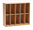 Schulranzenregal, 111 cm hoch, 162x40 cm (B/T), 10 Fächer, 5-spaltig, XL Variante