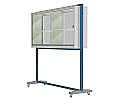 Vitrine, fahrbar, 190 cm hoch, 210x40 cm (B/T), doppelseitig Glas aus der Kategorie Ausstellungsvitrinen