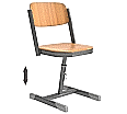 Schülerstuhl, geschlossener Sitzträger, I-Fuß, höhenverstellbar von 34-42 cm,