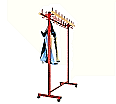 Garderobenständer Höhe 155 cm, fahrbar, 150 cm breit, 36 Haken, aus der Kategorie Kleiderständer 