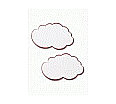 Moderations-Wolken, 25x42 cm, 20 Stück, weiß mit rotem Rand aus der Kategorie Zubehör & Ersatzteile Präsentation