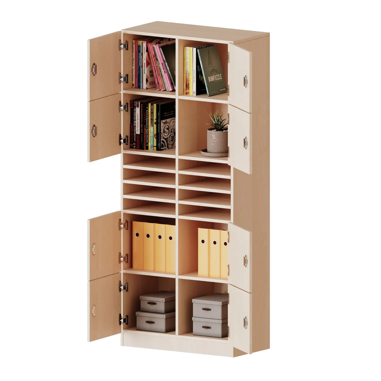 Schließfachschrank, 5 OH, 8 Schließfächer, je 1 Kleinfach, B/H/T 80x190x50cm aus der Kategorie Schließfachschränke für Lehrer