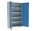 Stahl-Drehtüren-Schrank, 195 cm hoch, 120x50 cm (B/T), 4 Böden, aus der Kategorie Stahl-Schränke mit Dreh-Türen
