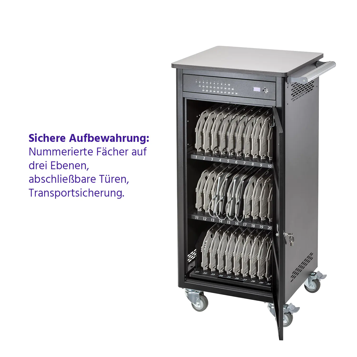 PARAPROJECT® Trolley C30, ohne Kabel, für Tablet/Chromebook aus der Kategorie Notebookschränke