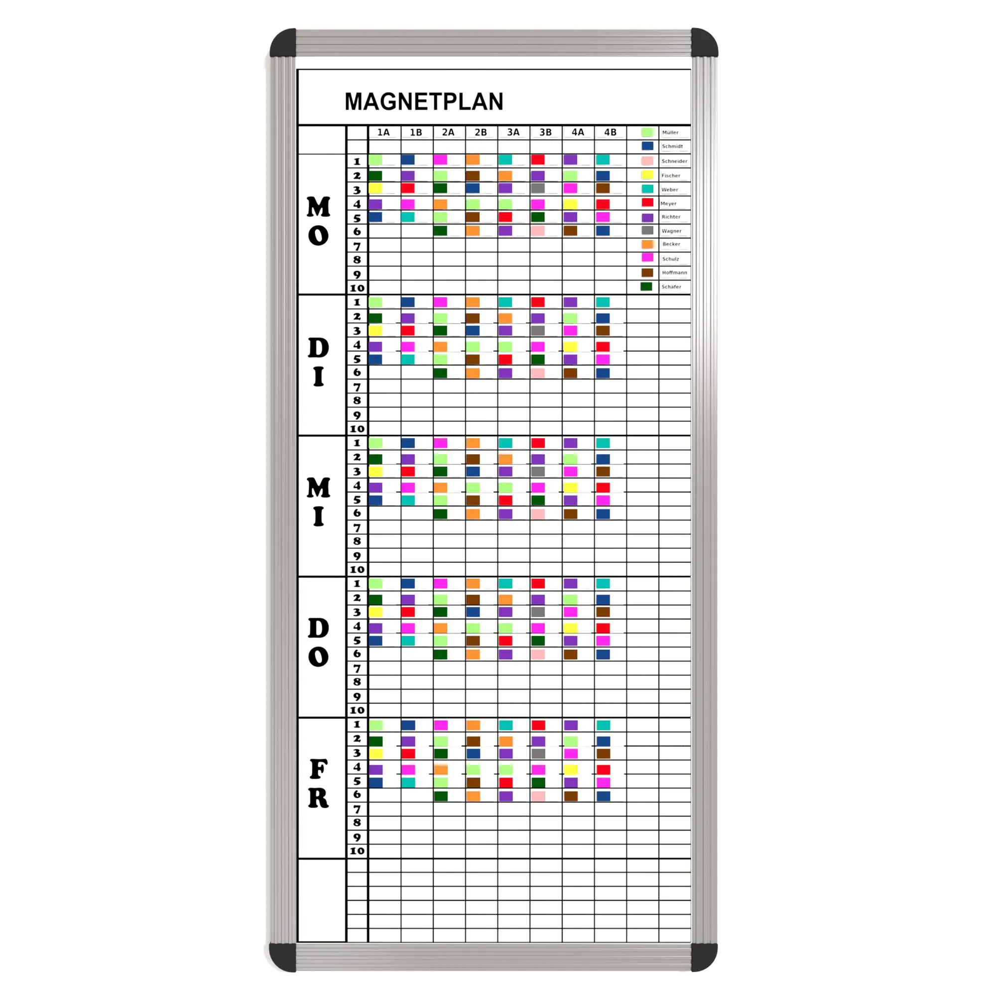 Klassen-Plantafel, 10 Stunden Mo-Fr, für 10 Klassen, 103x57 cm, aus der Kategorie Stundenpläne