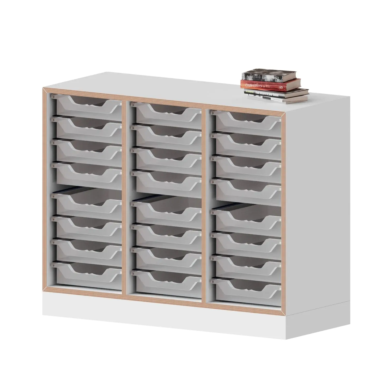 qickly® Regal, 2 OH, 24 kleine Ergo Tray Boxen, B/H/T: 104,2x74,3x42,6 cm aus der Kategorie Regale Schnelllieferprogramm