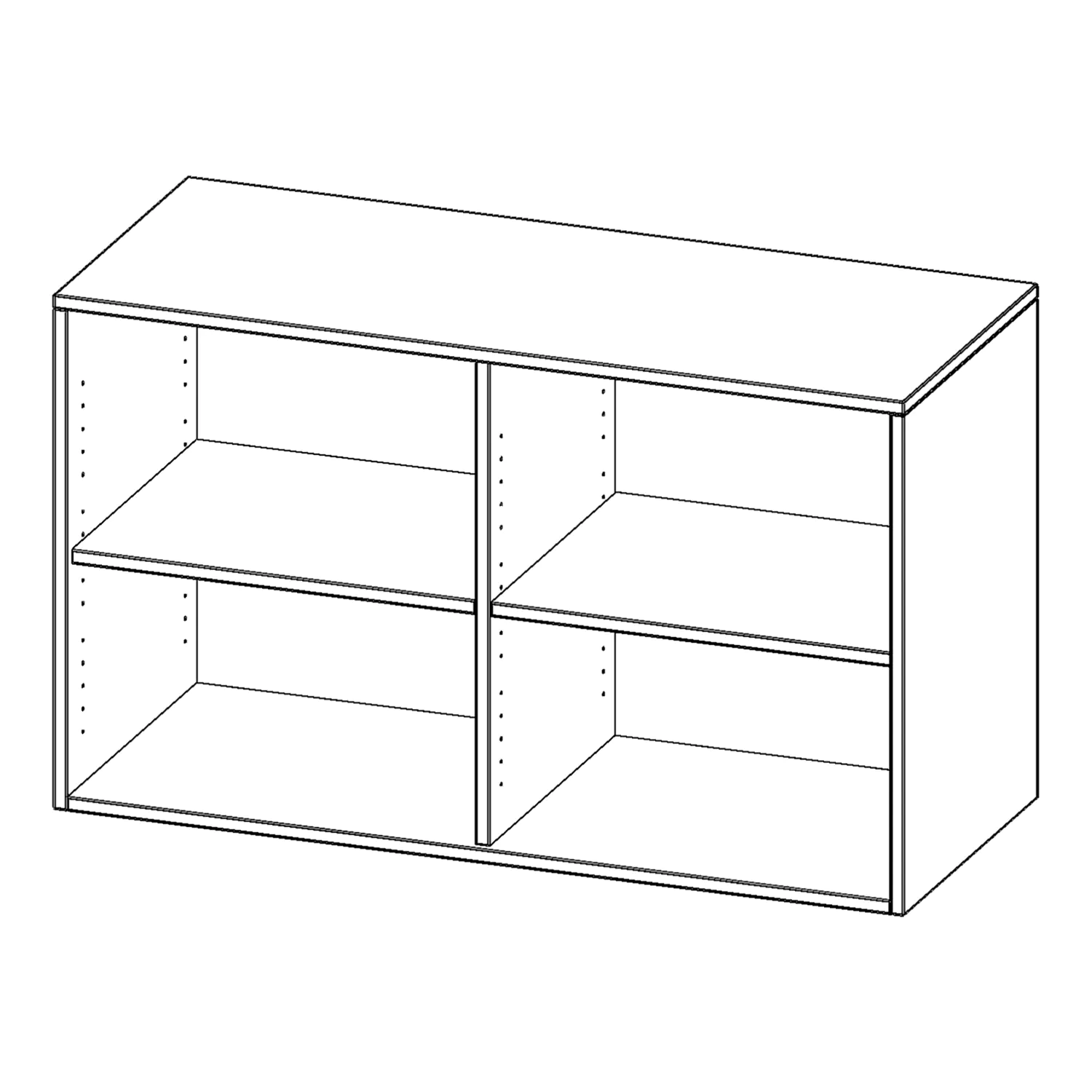 Aufsatz, 2 OH, B/H/T 120x72x60cm,  aus der Kategorie Regale