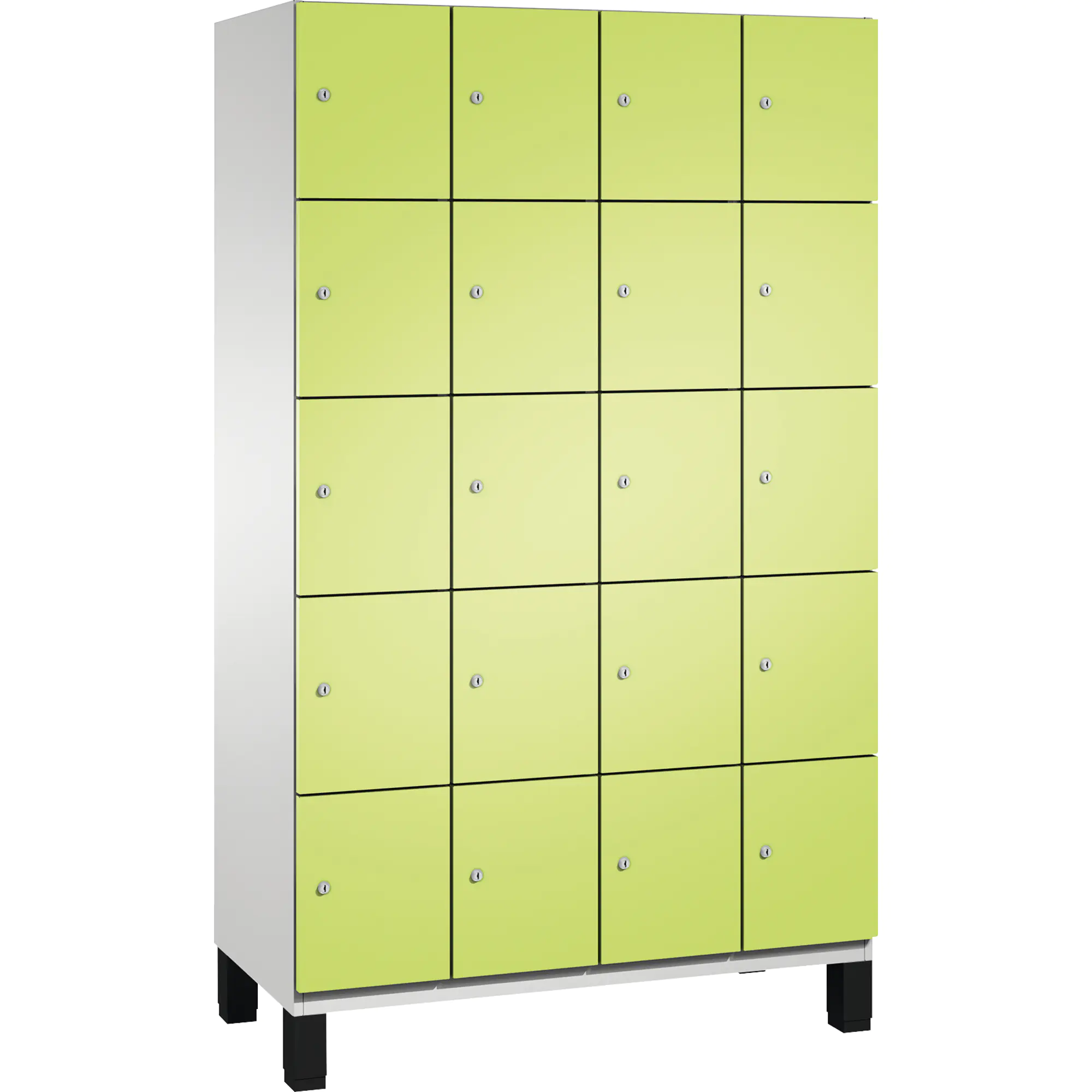 C+P Fächerschrank Füße 20Fächer B1200mm lgr/cgn aus der Kategorie Garderobenschränke
