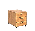 Rollcontainer, Höhe 52 cm, 43x62 cm (B/T), 3 Schubladen, abschließbar,