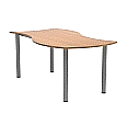 Wellentisch Rechteck, 160x80 (B/T), 72 cm hoch,
