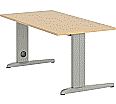 Schreibtisch, 160x80 cm (B/T), 72 cm hoch, Tischplattenstärke: 25 mm, aus der Kategorie Schreibtische und Zubehör