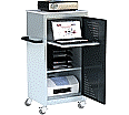 Medienschrank, fahrbar, 112 cm hoch, 60x50 cm (B/T), Stahl, 1 Auszug,