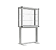 Vitrine, freistehend, 195 cm hoch, 100x40 cm (B/T),