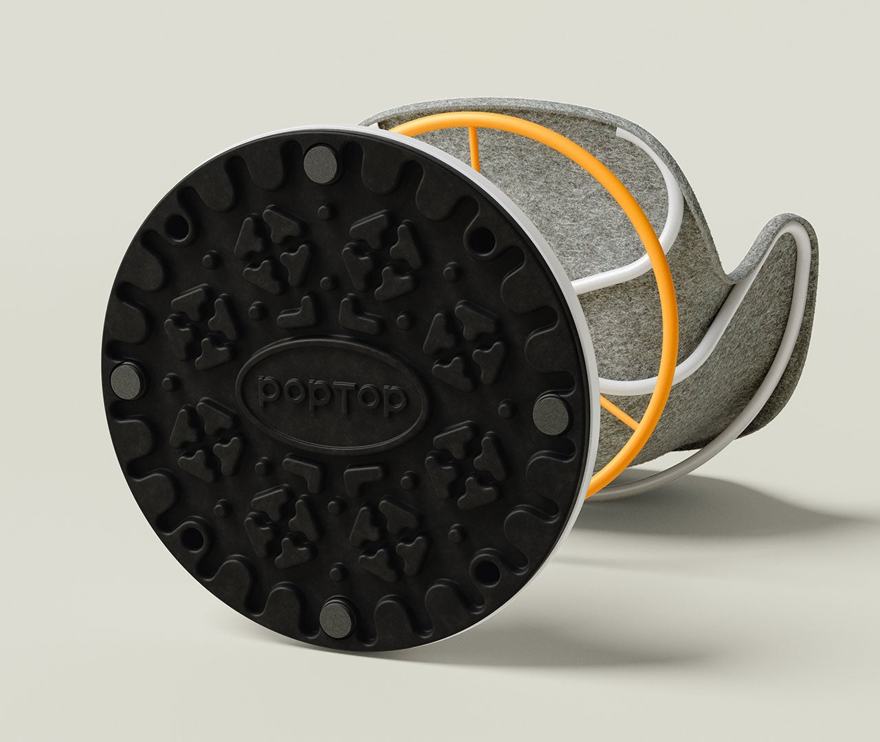 poptop Drehstuhl höhenverstellbar von 310-445mm, Sitzschale Filz grau aus recycelten PET Flaschen  aus der Kategorie Stühle