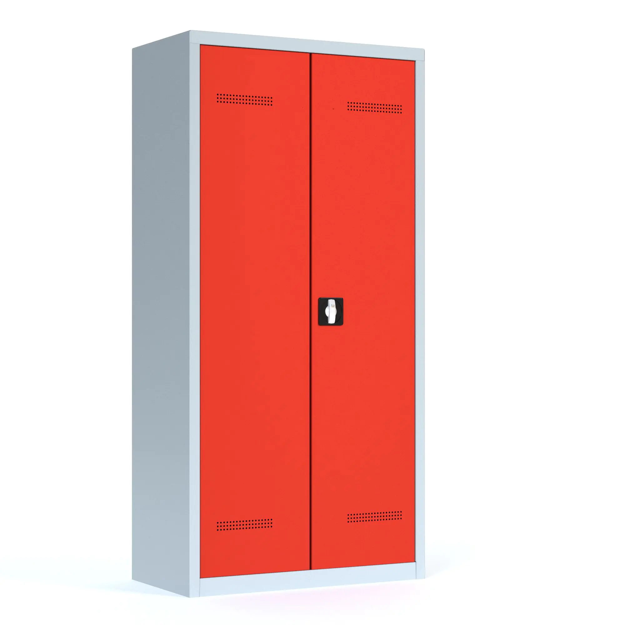 Schuhschrank aus Stahl, 195 cm hoch,  95x40 cm (BxT), Dreh-Türen, aus der Kategorie Taschen- & Schuhaufbewahrung 