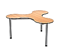 Kleeblatt 3er Tisch, 134x122 cm (B/T), höhenverstellbar 58-72 cm,