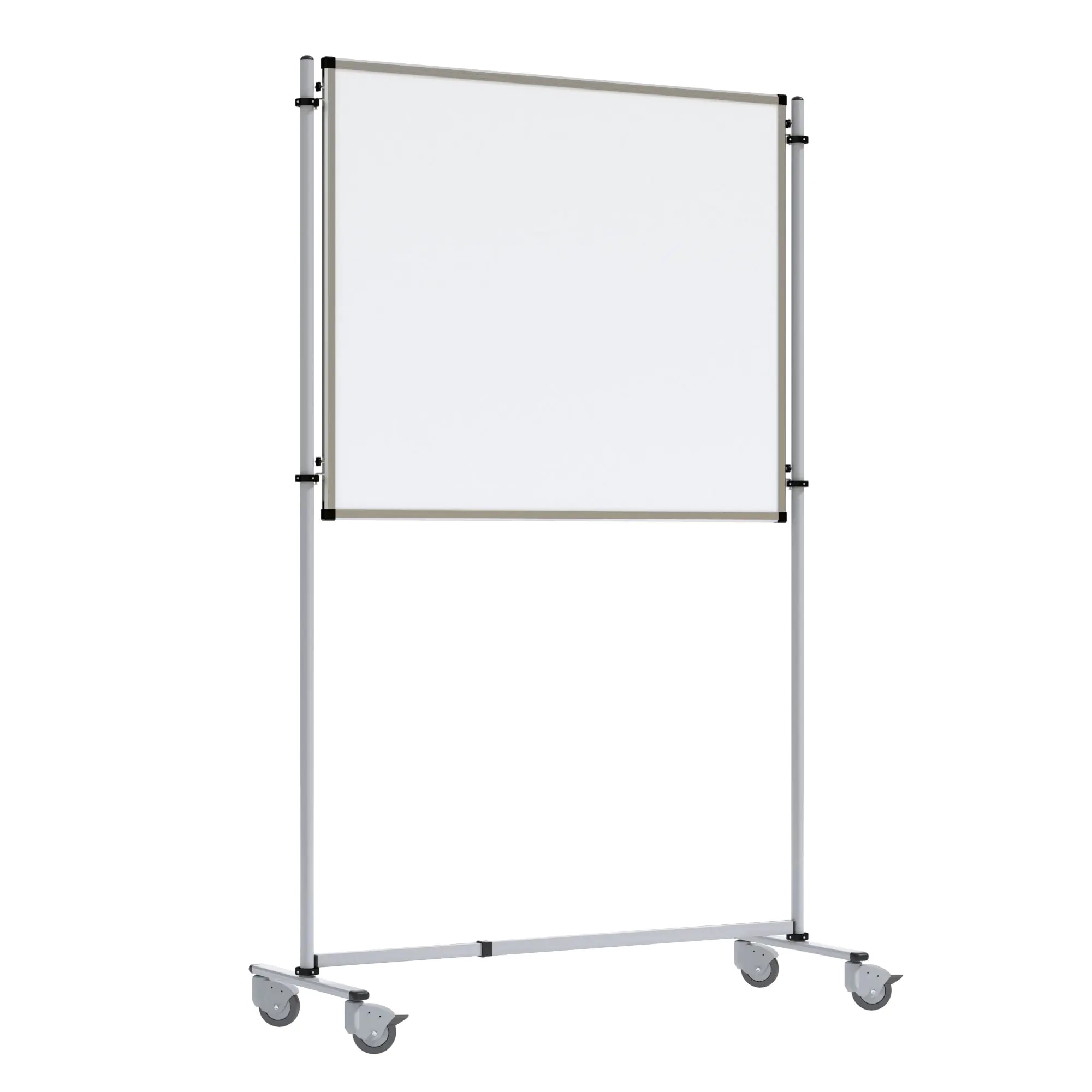 Stecktafel, 120x100 cm, beidseitig Stahlemaille weiß, inklusive Rollstativ aus der Kategorie Trennwände