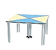 Dreieckstische SET, 120x85 cm, 70 cm hoch, im Viererpack, aus der Kategorie Dreiecktische