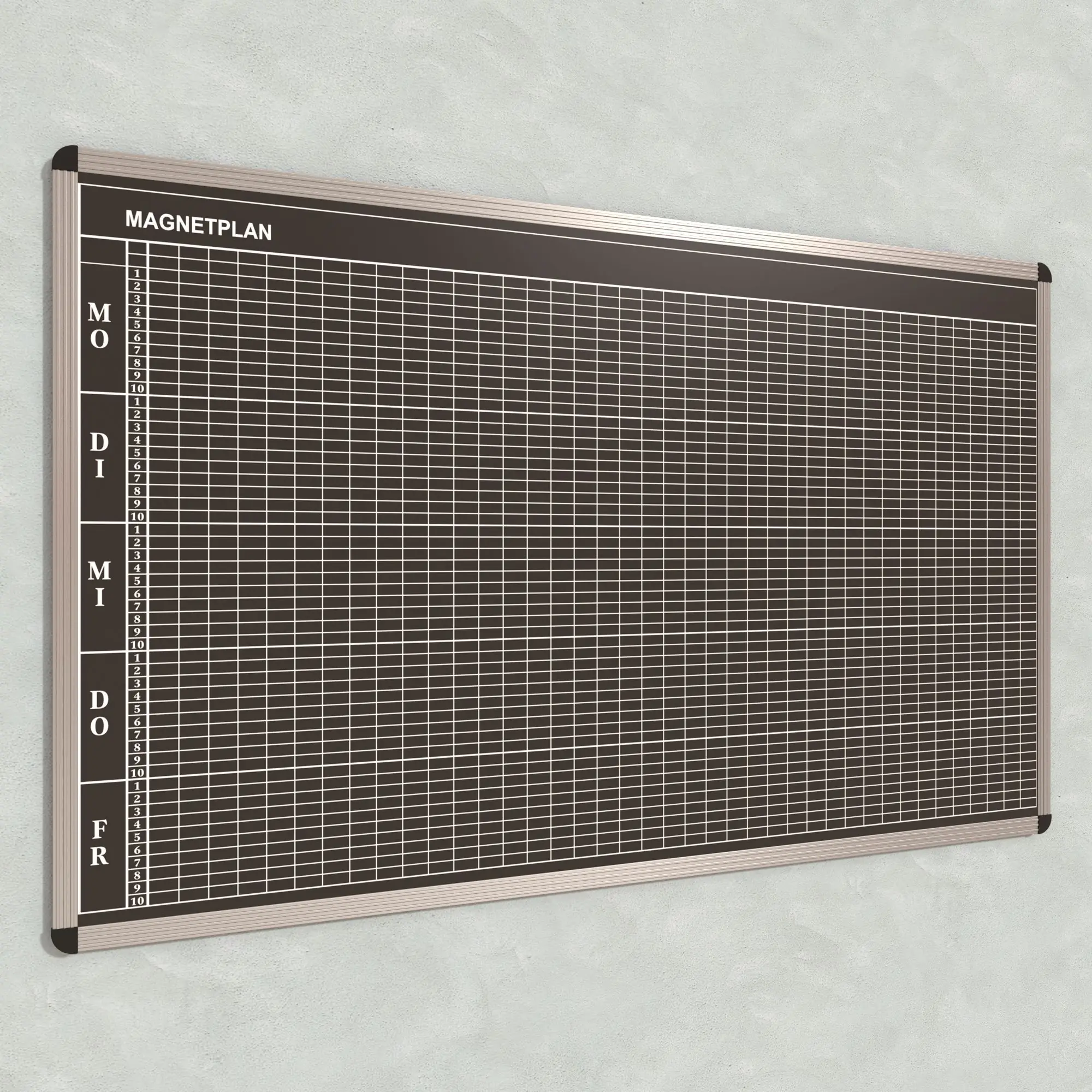 Klassen-Plantafel, 10 Stunden Mo-Fr, für 40 Klassen, 103x177 cm, aus der Kategorie Klassenplan-Tafeln 10h