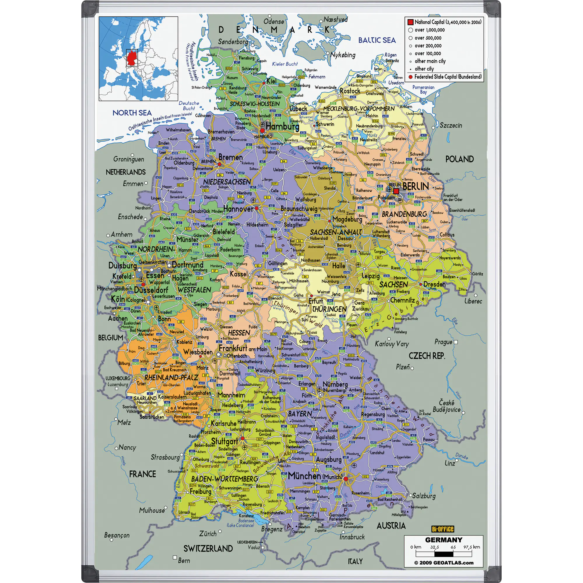 Bi-office Magnettafel Deutschlandkarte 120x90cm aus der Kategorie Landkarten