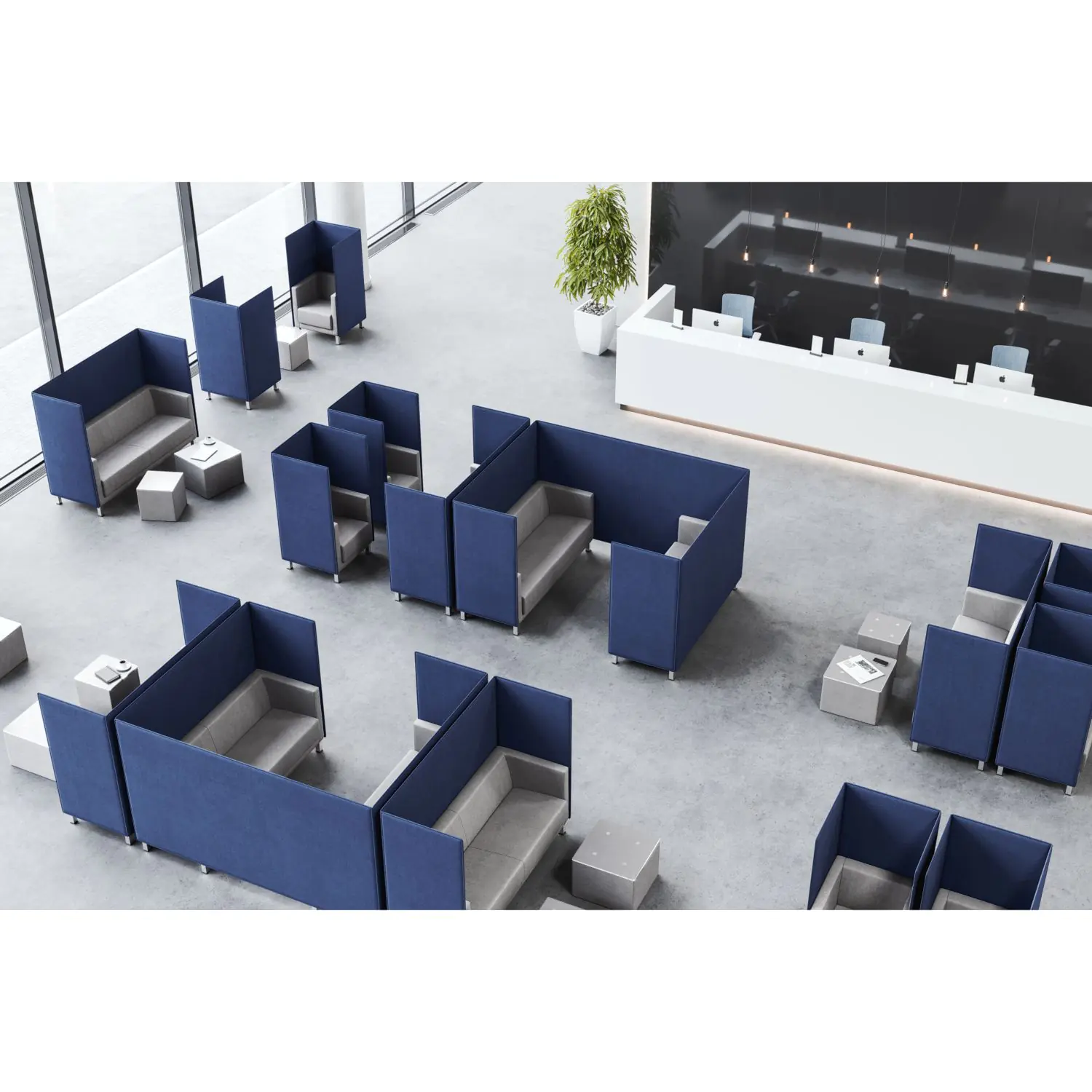 Akustik Sofa, 2-Sitzer, Höhe 140, 127x68 cm (B/T), Kufengestell - weissaluminium aus der Kategorie Akustiksofa