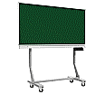 Tafel fahrbar, 200x100 cm, Stahlemaille grün, aus der Kategorie fahrbare Tafeln