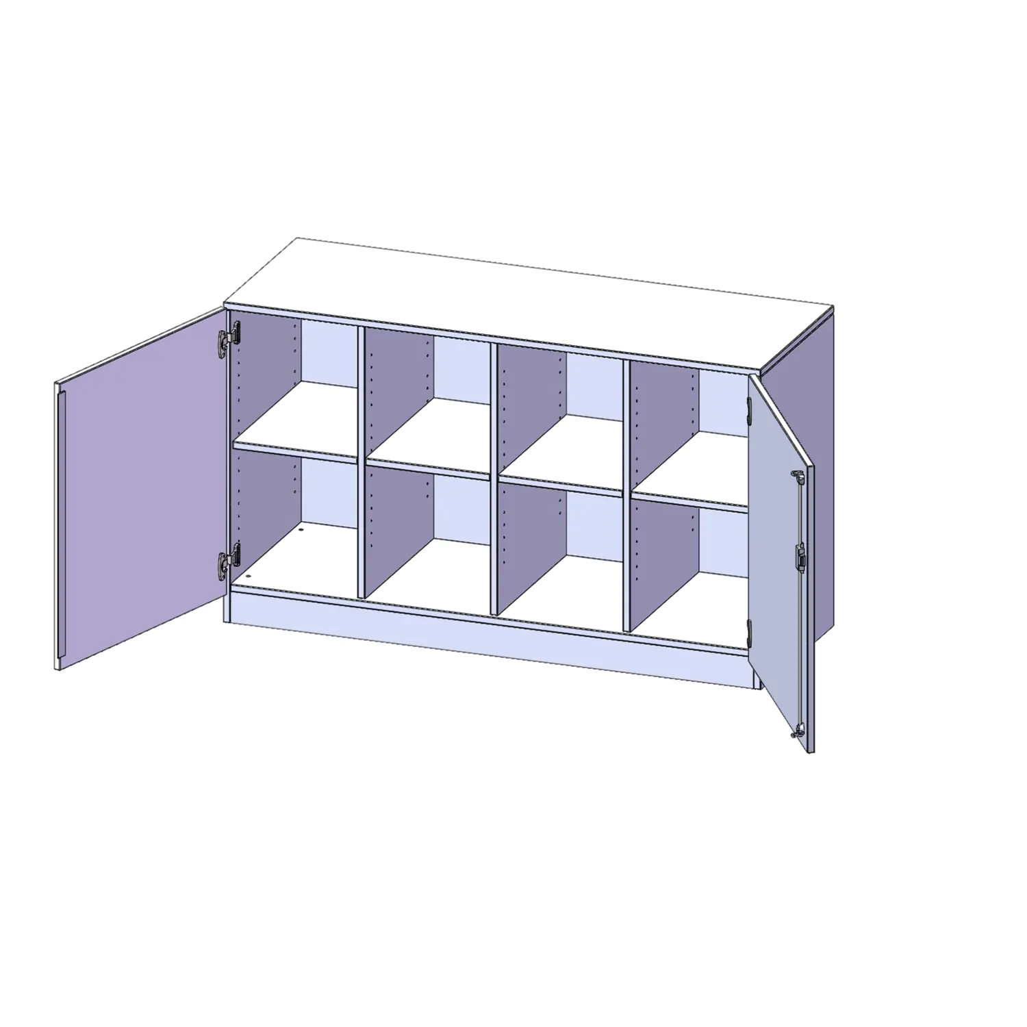 ErgoTray Schrank, 4reihig, 2 OH, zweitürig, B/H/T 138,7x82x50cm aus der Kategorie Klassen- und Schulschränke